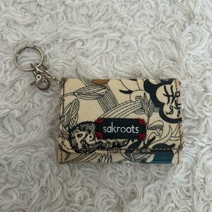 Sakroots Artistic Beige and Black Keychain Wallet